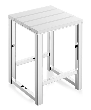 DECOR WALTHER BENCH ławka złoto mat, siedzisko eko-skóra białaa