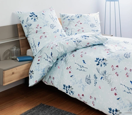 Pościel satyna bawełniana Janine Moments 98126-02 Eisblau