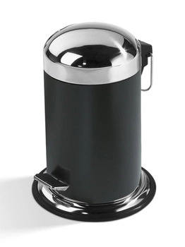 DECOR WALTHER TE 30 kosz z pedałem czarny / stal polerowana