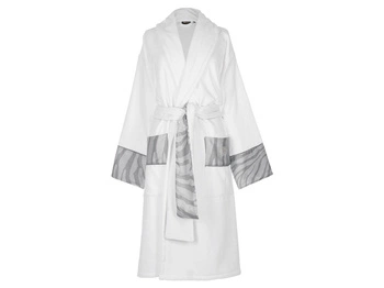 Szlafrok  z szalem Roberto Cavalli Home Macro Zebrage 012 White