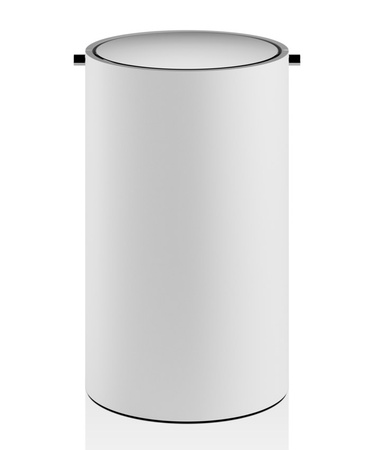 Kosz na śmieci z obrotową pokrywą Decor Walther STONE BEMD biały / stal polerowana