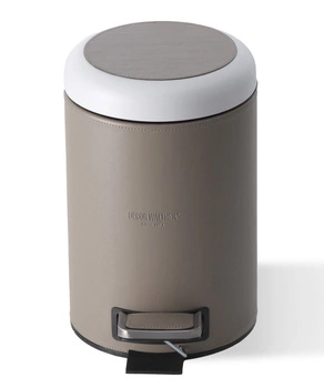 DECOR WALTHER BROWNIE TE kosz z pedałem eko-skóra taupe