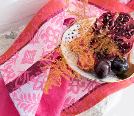 Serwetki bawełniane Le Jacquard Français Mumbai Fuchsia 4 szt.