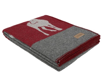 Eskimo koc wełniany Arosa H43D9-550 140x180 grey/red