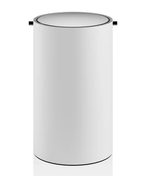 Kosz na śmieci z obrotową pokrywą Decor Walther STONE BEMD biały / stal polerowana