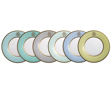 Talerz obiadowy Roberto Cavalli Lizzard Sunrise, zestaw 6 szt.