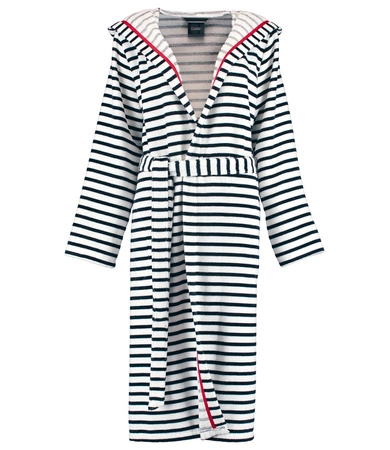 Szlafrok damski z kapturem Cawö 1243-96 Black-White 36-48