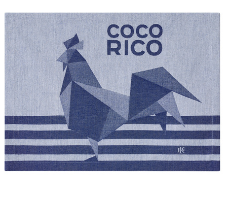 Podkładki na stół Le Jacquard Français Coco-Rico Bleu 2 szt.