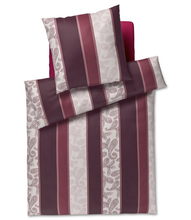 Pościel satyna bawełniana JOOP! Paisley Stripes 4121-01 Rouge