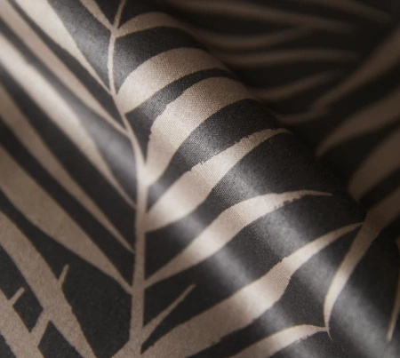 Pościel satyna bawełniana Elegante Maison Leaves 24551-9 Basalt