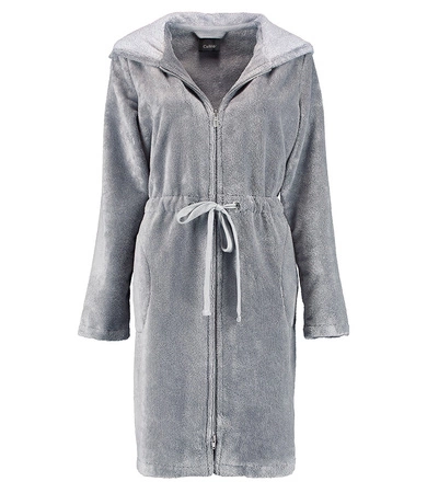 Szlafrok damski zapinany na zamek Cawö 822-73 Graphit 32-46