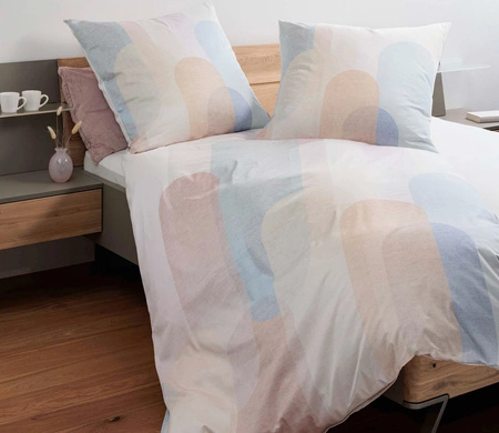 Pościel satyna bawełniana Janine Modern Art S 42158-07 Taupe Beige