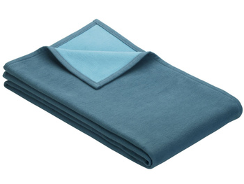 Koc bawełniany Ibena Stockholm 1990-600 140x200 turkusowy