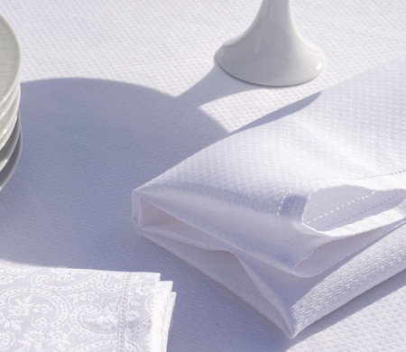 Serwetki lniane Le Jacquard Français Portofino Bianco 4 szt.