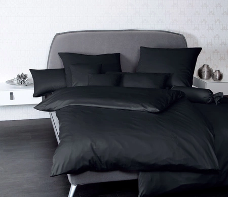 Pościel jednobarwna mako-satyna Janine Colors 31001-98 Czarny