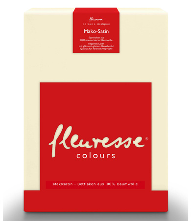 Prześcieradło satynowe z gumką Fleuresse Colours 9100-2610 Creme 