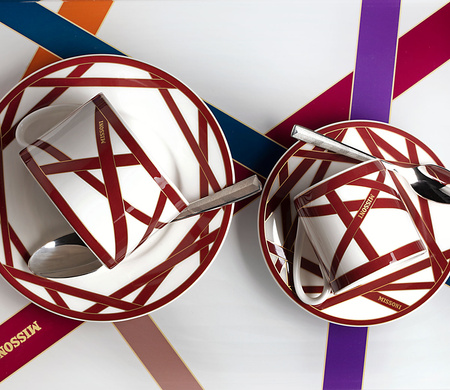 Miska do zupy Missoni Nastri Bordeaux, zestaw 6 szt.