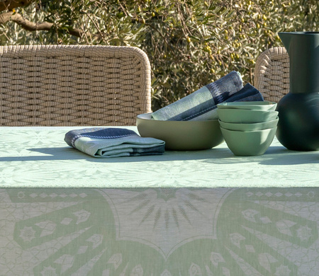Obrus lniany Le Jacquard Français Jardin d'Orient Fontaine