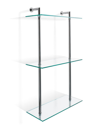 Półka potrójna szklana Decor Walther  DW 016 chrom