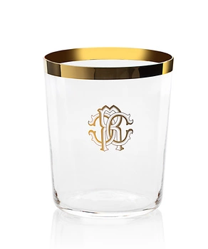 Szklanka Old Fashion Roberto Cavalli New Monogram Gold, zestaw 2 szt.