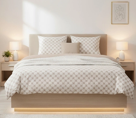 Pościel satyna bawełniana JOOP! Cornflower Double 4083-77 Light Cream