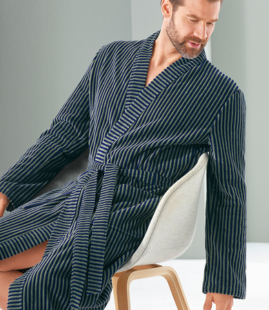 Szlafrok męski kimono Cawö 4854-14 Blau-Field 48-60
