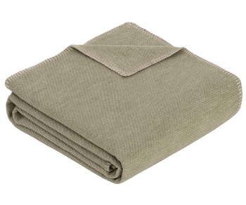 Koc bawełniany Ibena Charlotte 2650-700 140x200 zgaszona zieleń