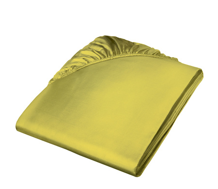 Prześcieradło satynowe z gumką Fleuresse Colours 9100-7049 Oliwka