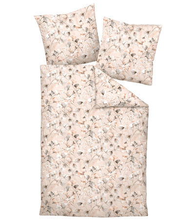 Pościel satyna bawełniana Janine Milano 45122-07 Natur Mocha Silber