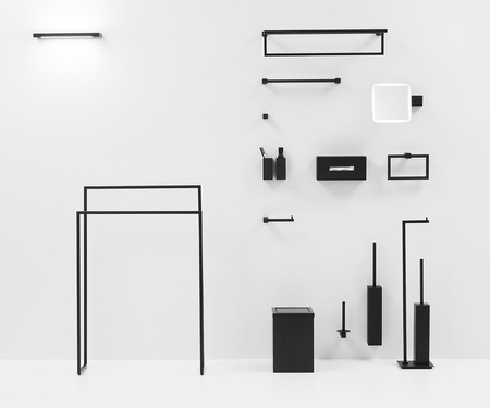 Szczotka WC i stojak na papier Decor Walther CORNER CO SBK czarny / mat