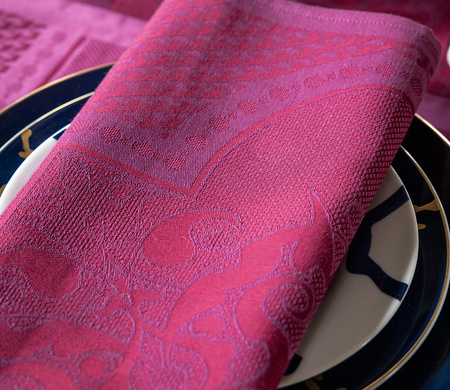 Serwetki bawełniane Le Jacquard Français Palais Vénitien Pourpre 4 szt.