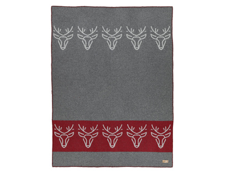 Koc wełniany Eskimo Switzerland Zernez H43D8-550 140x180 Red / Gray