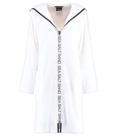 Szlafrok damski zapinany na zamek Cawö 3101-600 White XS-XL