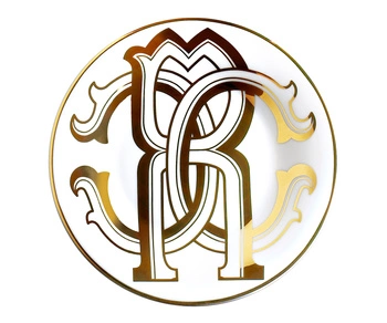 Talerzyk do pieczywa Roberto Cavalli Monogram Gold, zestaw 2 szt.