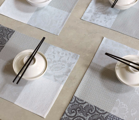 Serwetki bawełniane Le Jacquard Français Fleurs de Kyoto Brume 4 szt.