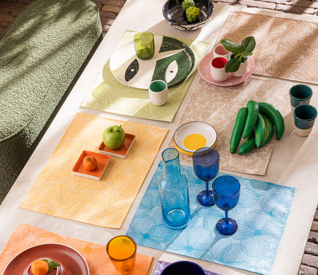Podkładki na stół Le Jacquard Français A La Carte Fleurs Papillons 4 szt. Clementine