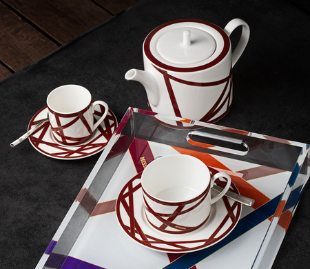 Talerz deserowy Missoni Nastri Bordeaux, zestaw 2 szt.