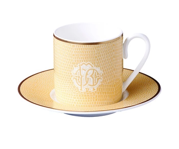 Filiżanka do kawy Roberto Cavalli Lizzard Gold, zestaw 6 szt.