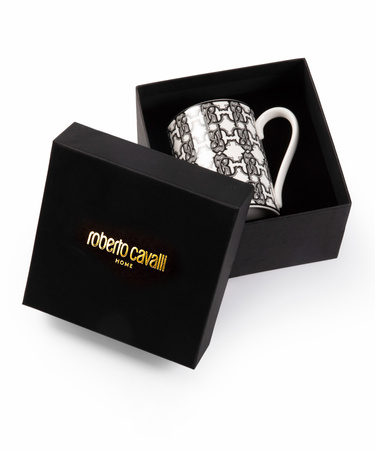 Kubek Roberto Cavalli Monogram Black Luxury Box