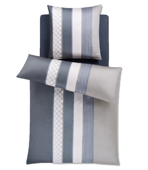 Pościel satyna bawełniana JOOP! Cornflower Stripes 4069 9 Deep Coal