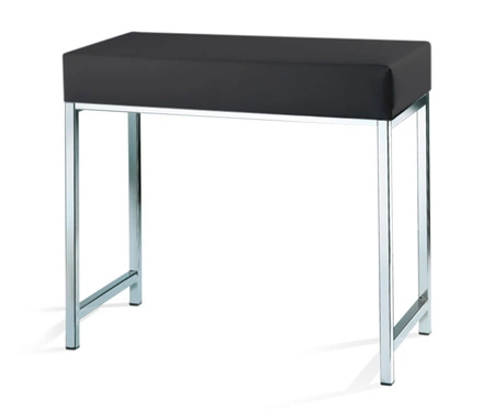 Ławka eko-skóra czarna Decor Walther DW 66 chrom