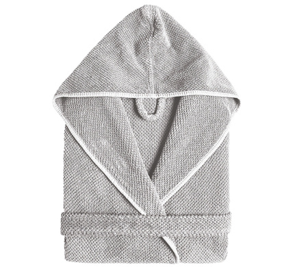Szlafrok z kapturem unisex Graccioza Bee Waffle 22270 Silver S-L