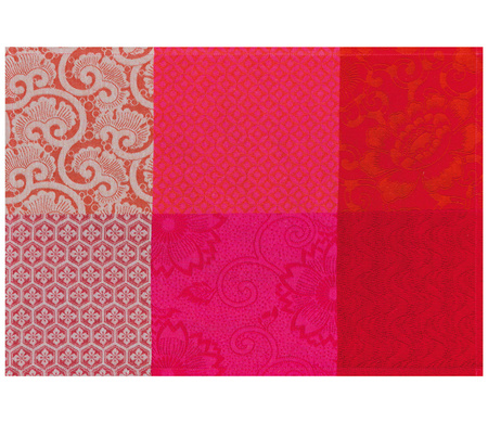 Podkładki na stół Le Jacquard Français Fleurs de Kyoto Cerise 4 szt.