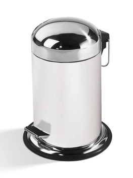 DECOR WALTHER TE 30 kosz z pedałem biały / stal polerowana