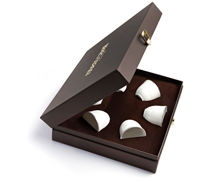 Arabskie filiżanki Roberto Cavalli Lizzard Platin, zestaw 6 szt. Luxury Box