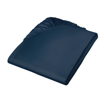 Prześcieradło satynowe z gumką Fleuresse Colours 9100-6544 Nocny Błękit