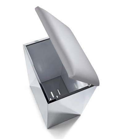 Kosz na pranie / taboret Decor Walther CASE HK 2 stal polerowana/ szary