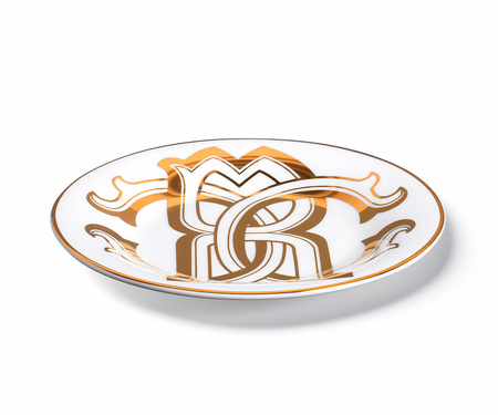 Talerzyk do pieczywa Roberto Cavalli Monogram Gold, zestaw 2 szt.