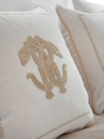 Poduszka dekoracyjna Roberto Cavalli Home Mirror Snake 40x40 002 Crema