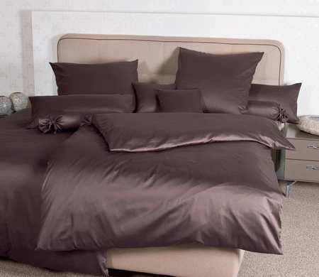 Pościel jednobarwna mako-satyna Janine Colors 31001-87 Czekolada